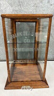 Frank Tea Spice Dove Brand Cincinnati Ohio Glass Store Display Case Antique Wood