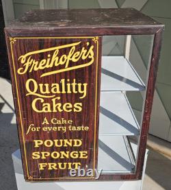 Freihofer's Quality Cakes Counter Display 1920's Country Store Tin & Glass