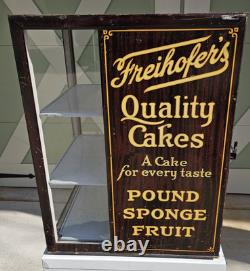 Freihofer's Quality Cakes Counter Display 1920's Country Store Tin & Glass
