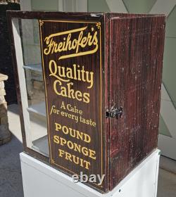 Freihofer's Quality Cakes Counter Display 1920's Country Store Tin & Glass