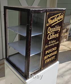 Freihofer's Quality Cakes Counter Display 1920's Country Store Tin & Glass