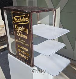 Freihofer's Quality Cakes Counter Display 1920's Country Store Tin & Glass