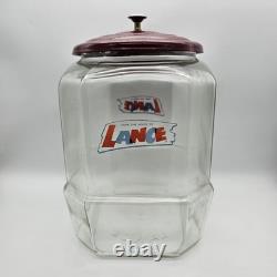From The House of Lance Glass Counter Display Jar 1950's Candy Display Jar