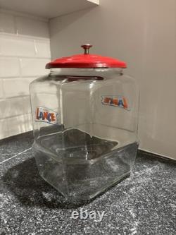 From The House of Lance Glass Counter Display Jar 1950's Candy Display Jar