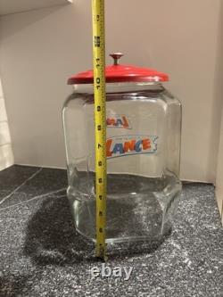 From The House of Lance Glass Counter Display Jar 1950's Candy Display Jar