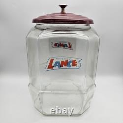 From The House of Lance Glass Counter Display Jar 1950's Candy Display Jar