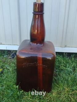 GIANT Vintage Mount Vernon Whiskey Amber Glass Display Bottle 24