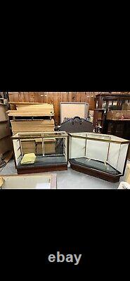 GOLDEN ANODIZED & WOOD GRAIN GLASS SHOWCASE&STORE DISPLAYS 4 TO CHOOSE WithSHELVES