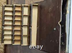 General Store Counter Display Cabinet Wood Glass 4 Drawers Vintage Antique ROUGH
