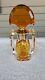Giant 9 1/2 Amber And Clear Glass Store Display Perfume Bottle With Stopper
