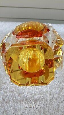 Giant 9 1/2 Amber and Clear Glass Store Display Perfume Bottle with Stopper