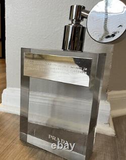 Giant Glass Prada Store Display Prada Perfume 12.6x7.08inches Amber Pour Homme