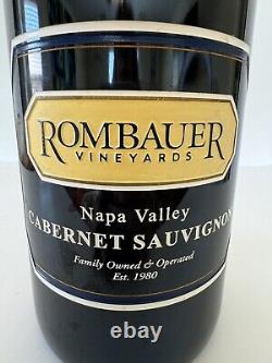 Giant Wine Bottle Display Empty 17x5 Rombauer Vineyards Napa Valley Cabernet