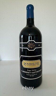 Giant Wine Bottle Display Empty 17x5 Rombauer Vineyards Napa Valley Cabernet