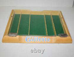 Gillette Razor Blade Wood & Glass Counter Top Display Case
