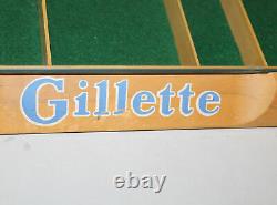 Gillette Razor Blade Wood & Glass Counter Top Display Case