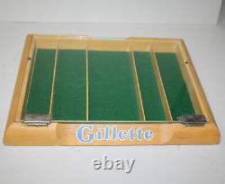 Gillette Razor Blade Wood & Glass Counter Top Display Case