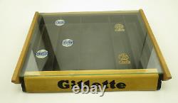 Gillette Razor Blades Wooden Store Counter Top Display Case Glass Top 1940's