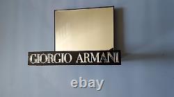 Giorgio Armani One Piece Logo Display In Black Plexiglass With Interior Mirror