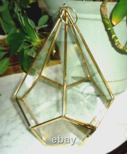 Glass 5 Sided Hanging Store Display Candle Holder Plant Candy Terrarium 10x8inch
