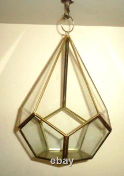 Glass 5 Sided Hanging Store Display Candle Holder Plant Candy Terrarium 10x8inch