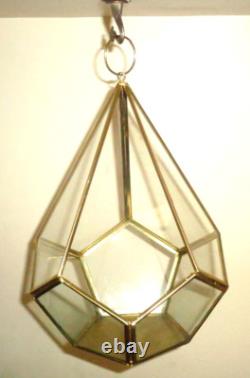 Glass 5 Sided Hanging Store Display Candle Holder Plant Candy Terrarium 10x8inch