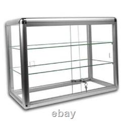 Glass Counter Display Case- Silver