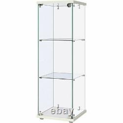 Glass Countertop Display Case Store Fixture Showcase with Front Lock 25mm MDF Base