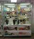 Glass Store Display Showcase Lighted Mirror Back Glass Shelves 82.5x69.5x18.5 In