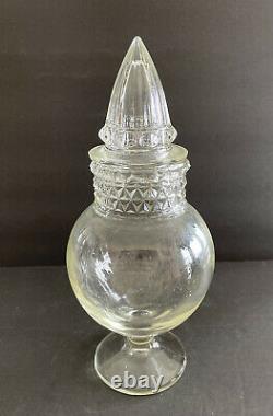Globe Candy Jar & Lid Vtg Country Drug Store Display Apothecary Glass Maine 11
