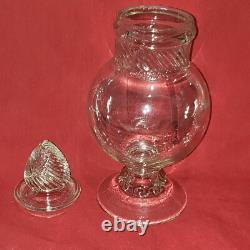 Globe Candy Jar with Cone Lid Country Drug Store Display Counter Apothecary Glass