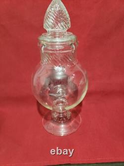 Globe Candy Jar with Cone Lid Country Drug Store Display Counter Apothecary Glass