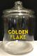 Golden Flake Glass Jar With Glass Lid Round Advertising Countertop Store Display