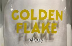 Golden Flake Glass Jar with Glass Lid Round Advertising Countertop Store Display