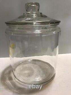 Golden Flake Glass Jar with Glass Lid Round Advertising Countertop Store Display