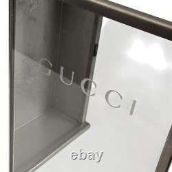 Gucci Made in Italy glass and stainless steel retail store counter display case
