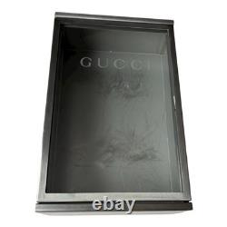 Gucci Made in Italy glass and stainless steel retail store counter display case