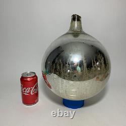 HUGE! Antique Mercury Ball Mirrored Glass Christmas Ornament Store Display LOOK