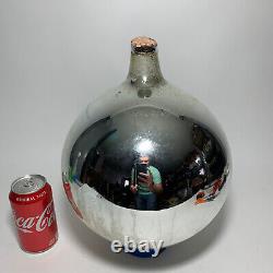 HUGE! Antique Mercury Ball Mirrored Glass Christmas Ornament Store Display LOOK