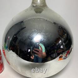 HUGE! Antique Mercury Ball Mirrored Glass Christmas Ornament Store Display LOOK