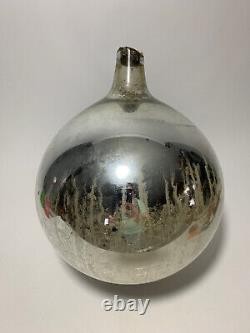HUGE! Antique Mercury Ball Mirrored Glass Christmas Ornament Store Display LOOK