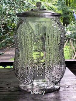 HUGE ORIGINAL 1930s PLANTERS PEANUTS STORE DISPLAY JAR w EMBOSSED PEANUTS USA