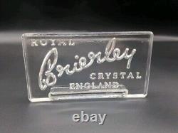 Hard To Find Royal Brierley Crystal England Dealer Sign/VTG Glass Advertisement