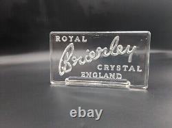 Hard To Find Royal Brierley Crystal England Dealer Sign/VTG Glass Advertisement