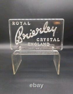 Hard To Find Royal Brierley Crystal England Dealer Sign/VTG Glass Advertisement