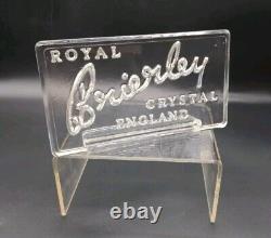 Hard To Find Royal Brierley Crystal England Dealer Sign/VTG Glass Advertisement