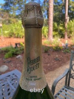 Heavy glass 2' tall Perrier Jouet Champagne Flower Vintage display Super Rare