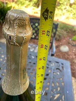 Heavy glass 2' tall Perrier Jouet Champagne Flower Vintage display Super Rare