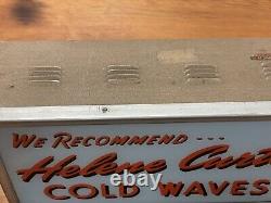 Helene Curtis Cold Waves Lighted Glass Sign
