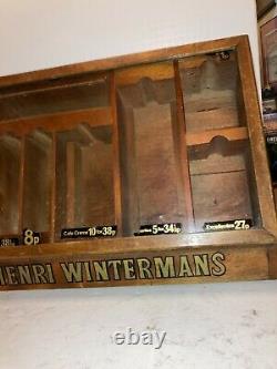 Henri Wintermans Cigar Store Wooden/Glass Counter Display Holland 24 x 13 1/2